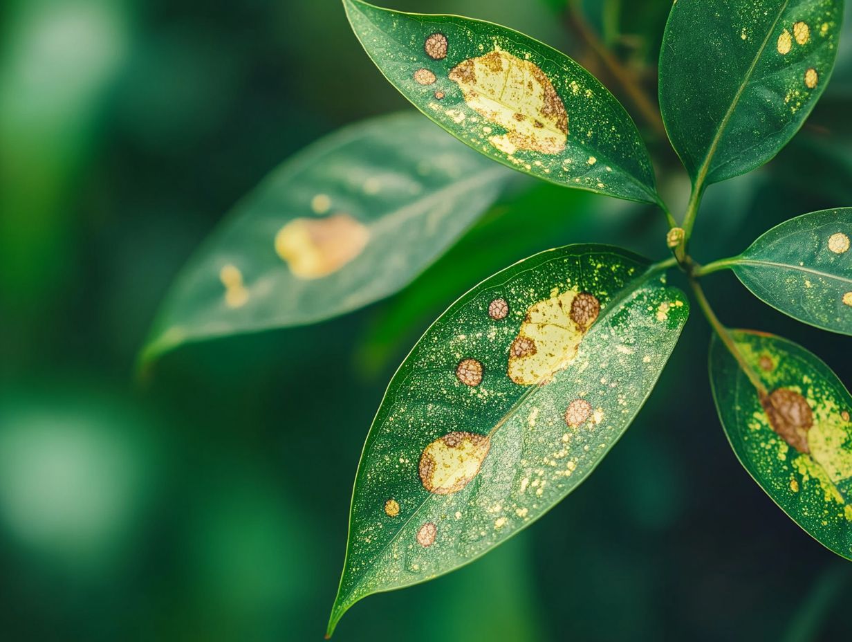 What causes leaf spots in indoor plants?