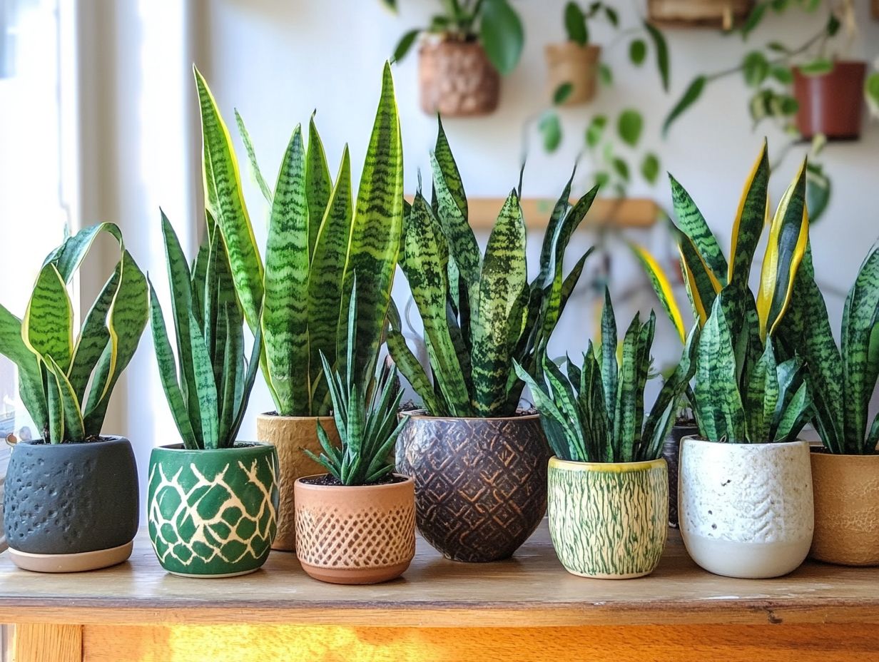 Image of creative ways to incorporate snake plants into home decor