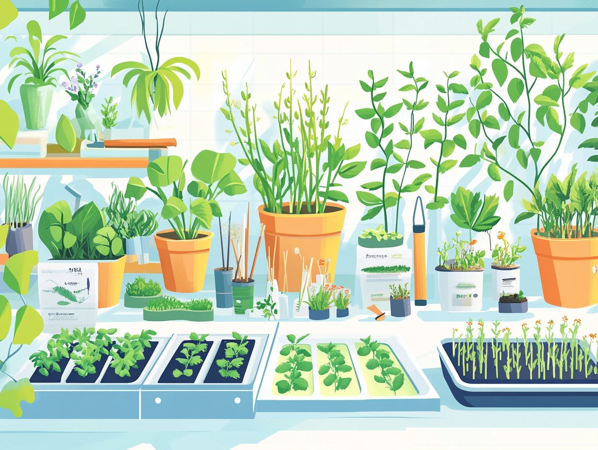 Illustration of common gardening propagation methods