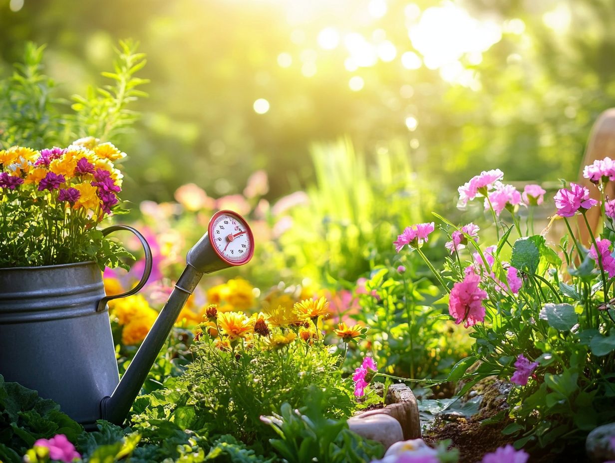 Illustration showing the impact of temperature on watering plants.