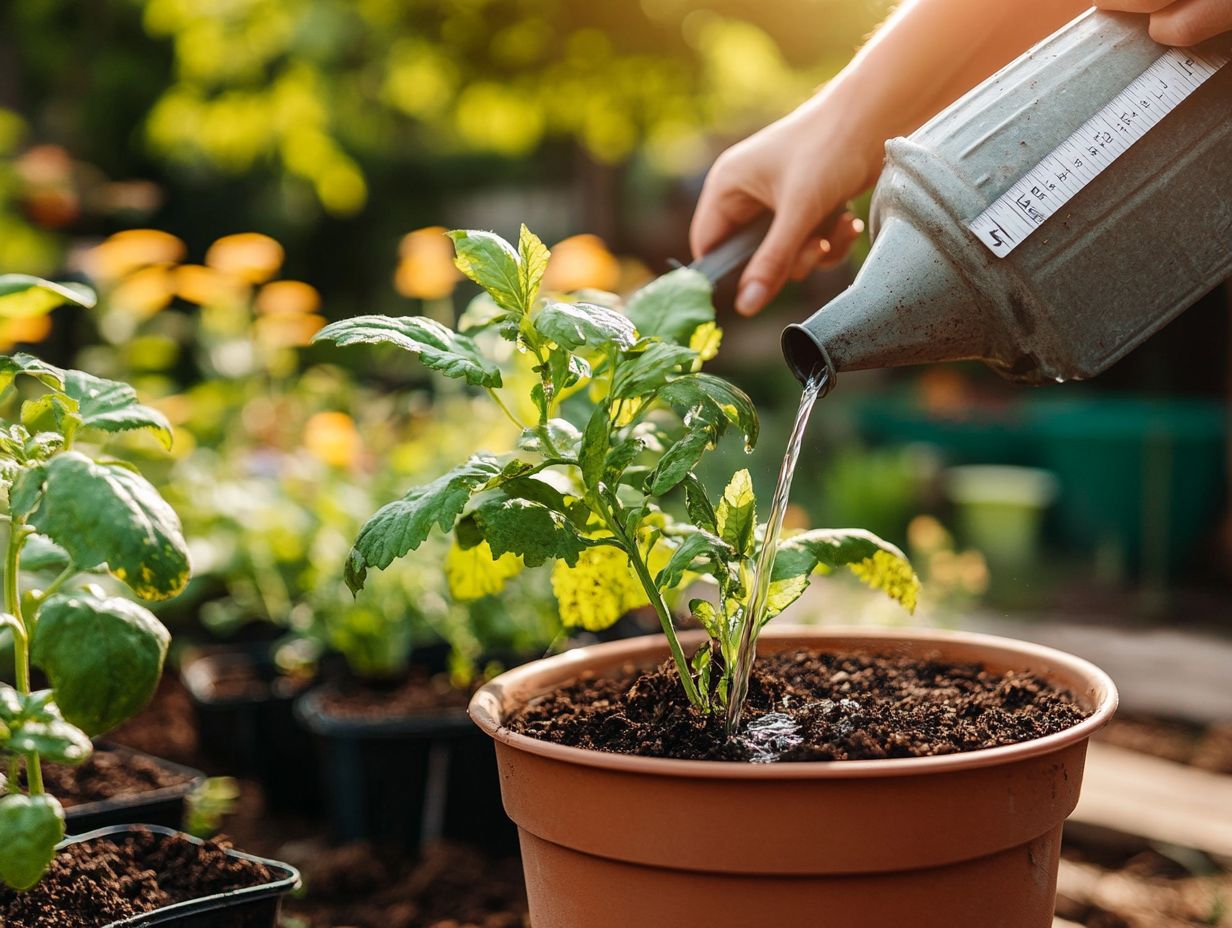 Potted plants in varying climates showcasing the importance of watering depth