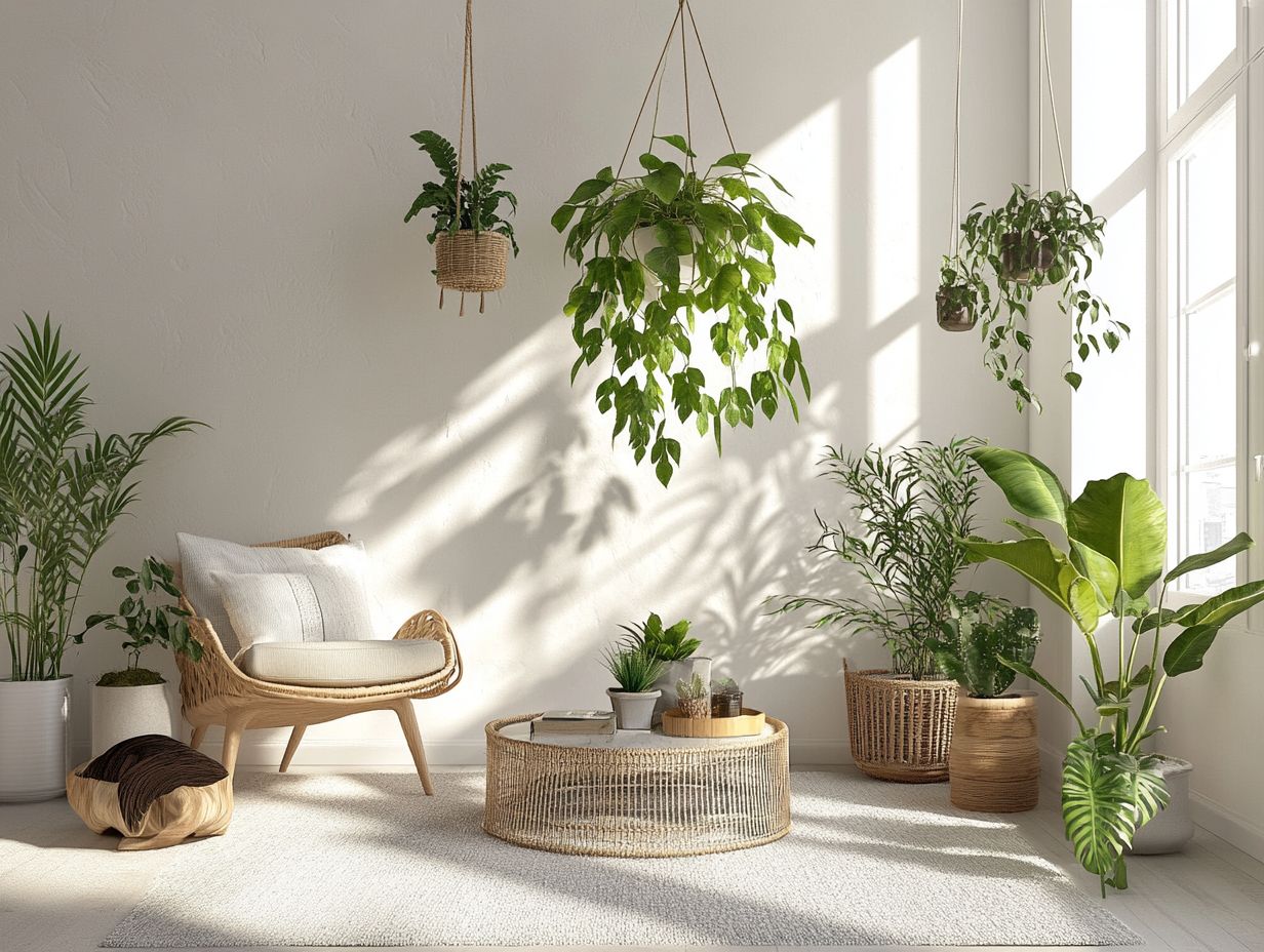 A stylish bookshelf garden featuring various indoor plants among books.