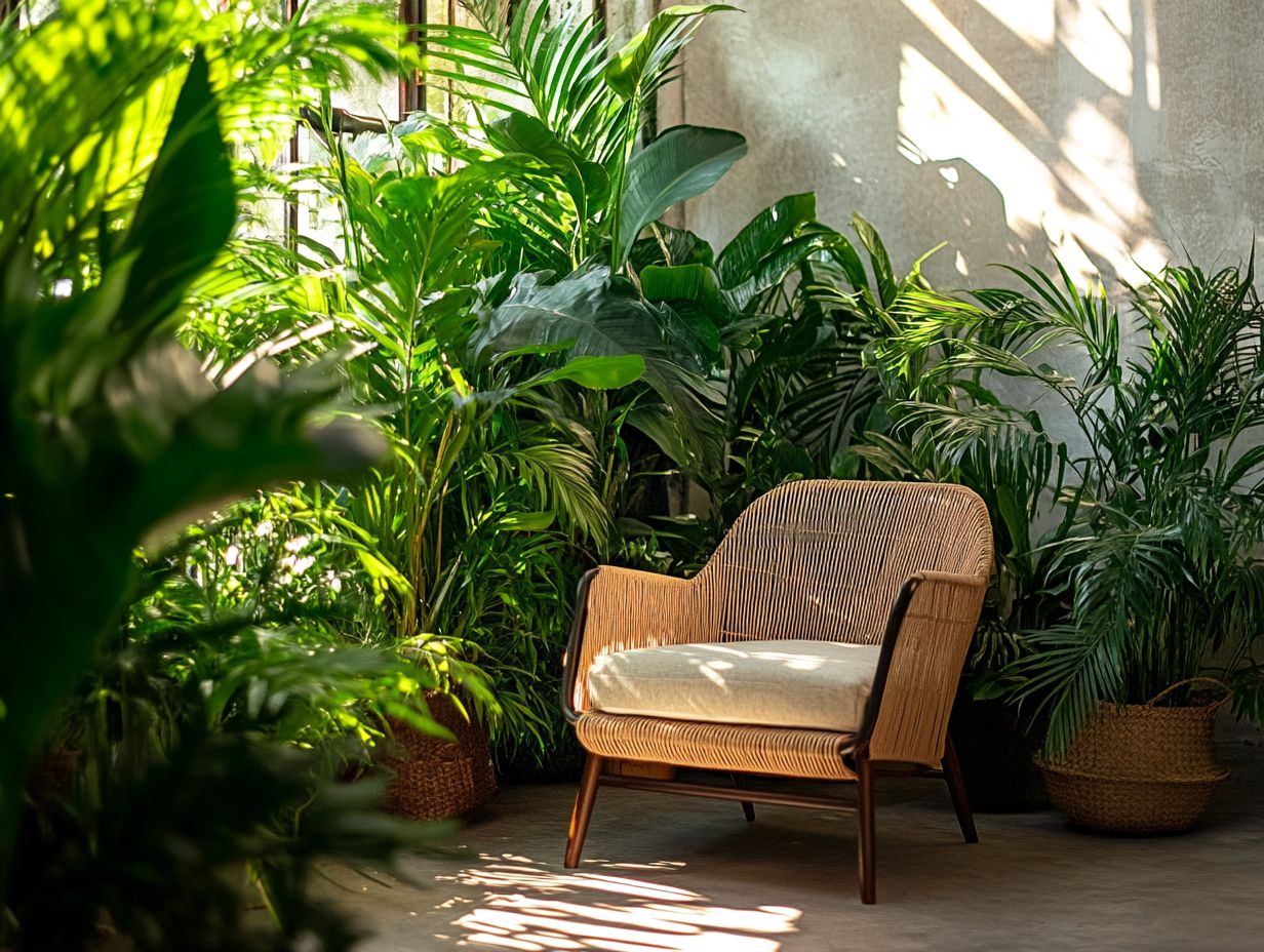 Indoor plants used to create privacy in a home