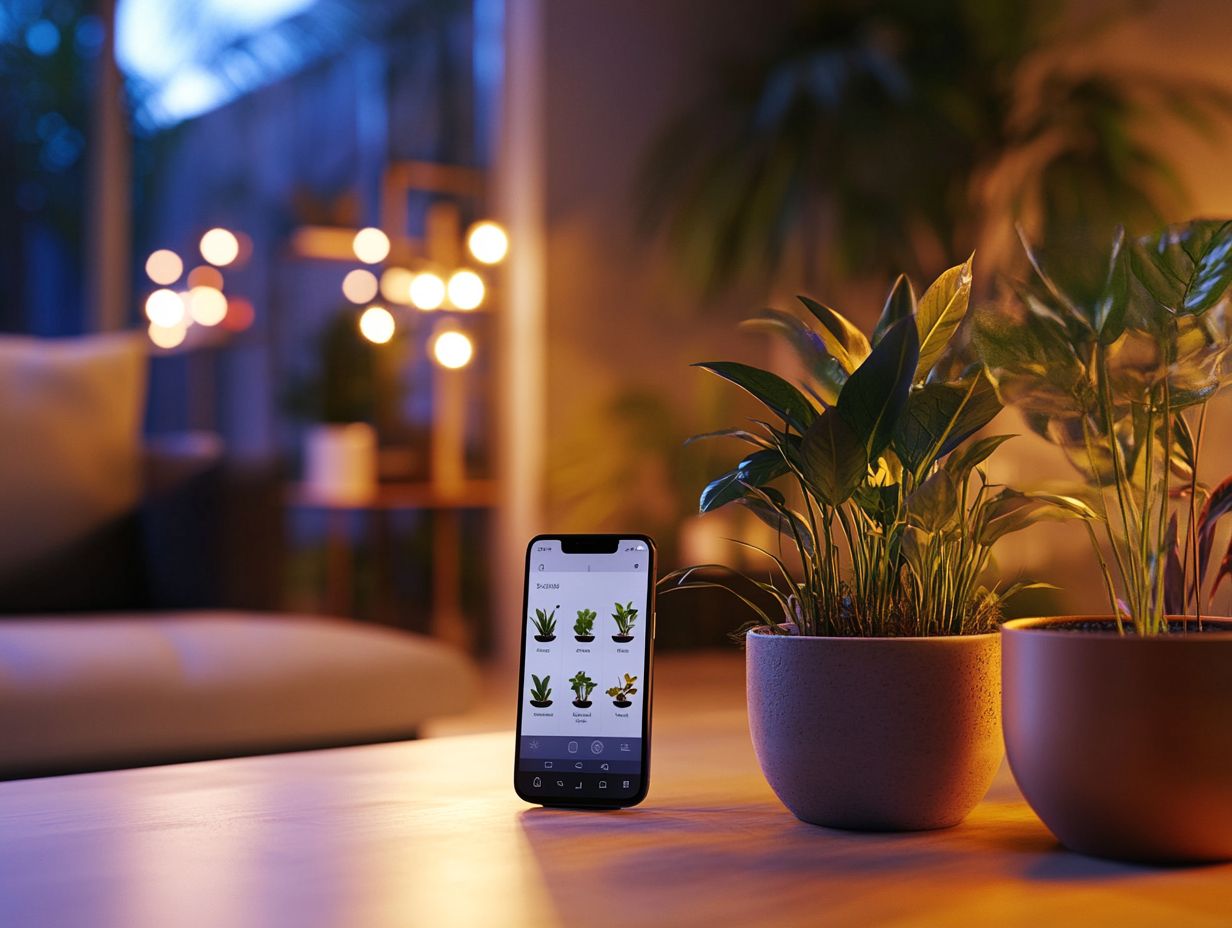 Image showing frequently asked questions about using smart lights for plants.