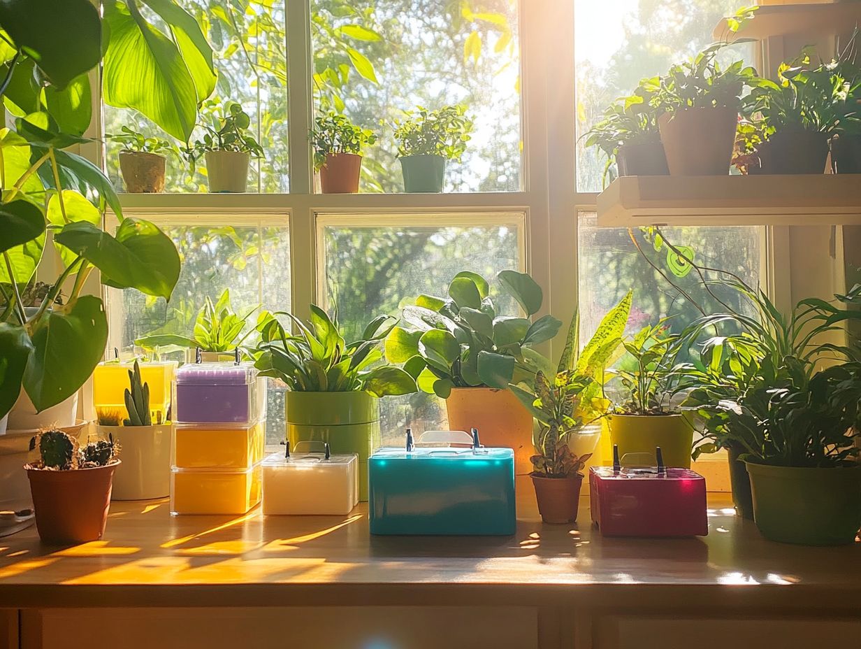 Diagram of traps managing indoor plant pests.