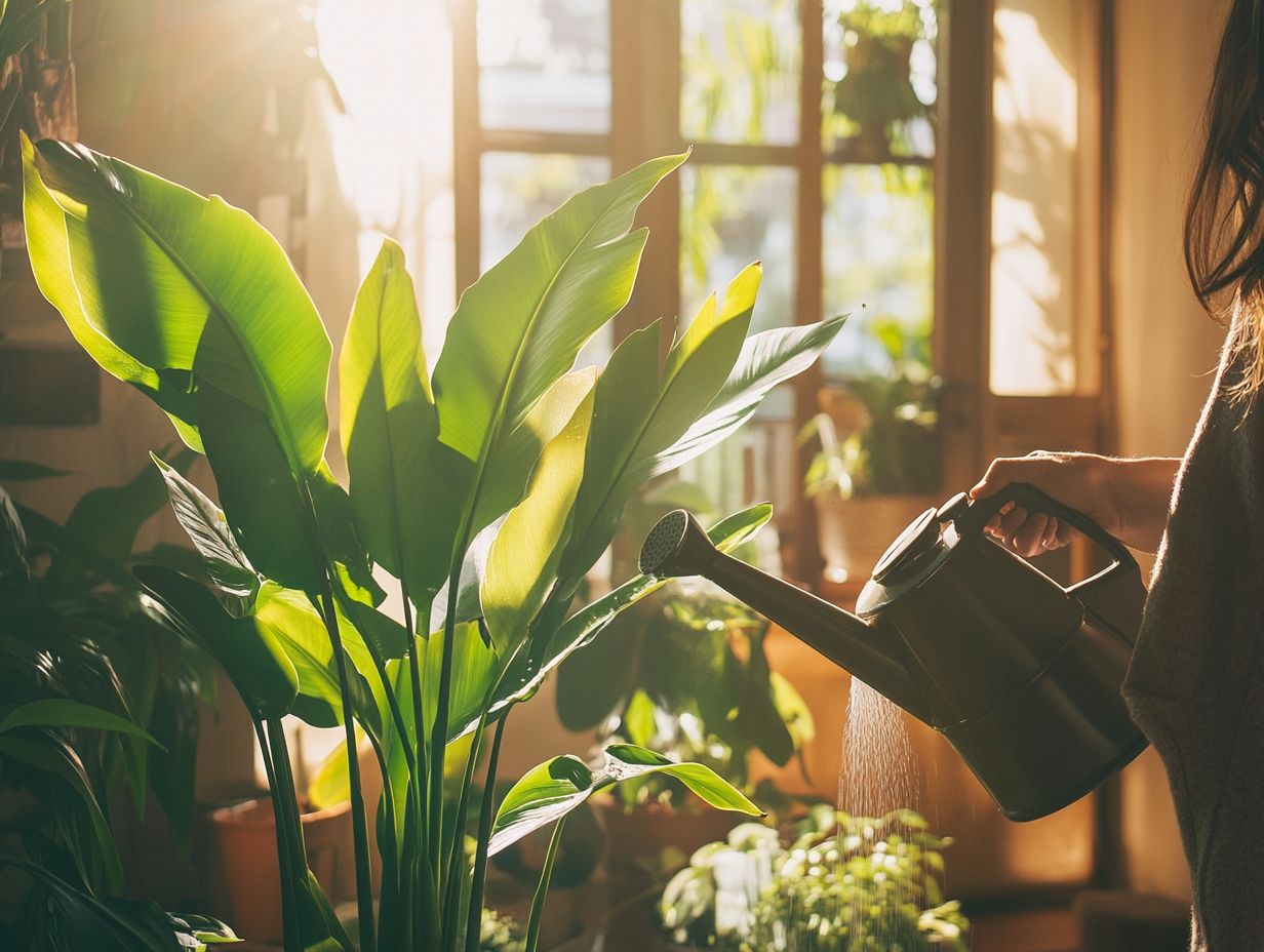 Image depicting watering strategies for large indoor plants