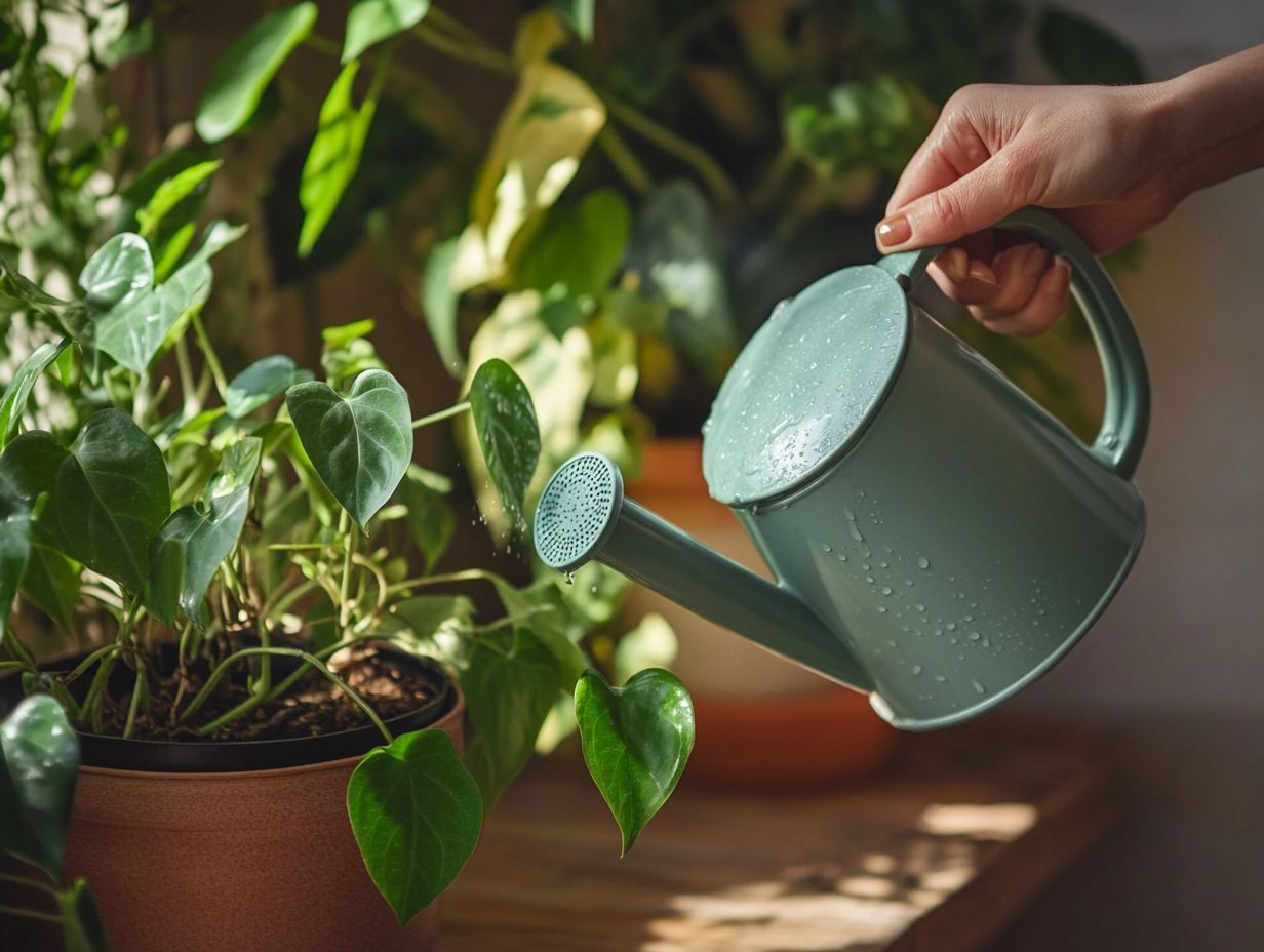 Infographic showing key watering tips for busy plant parents.