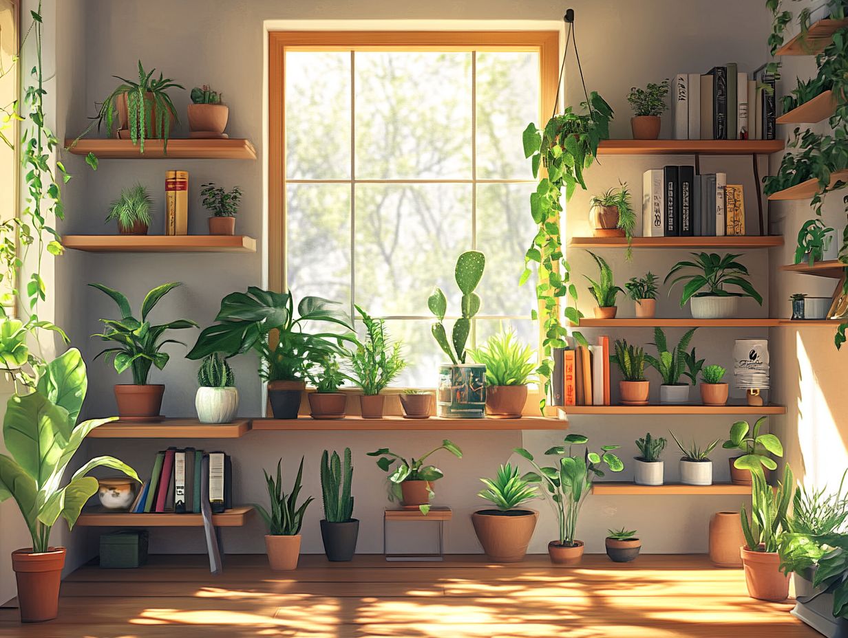 Diagram illustrating ideal conditions for indoor plants