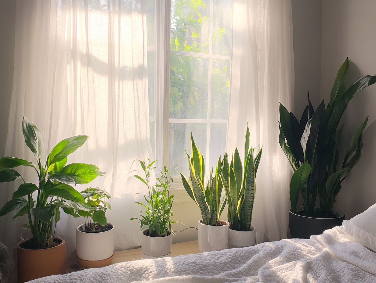 A Peace Lily plant in a bedroom setting