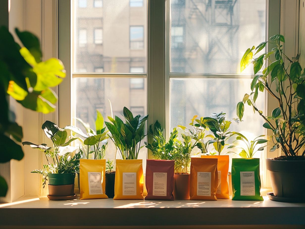 Image showing various types of indoor plant fertilizers.